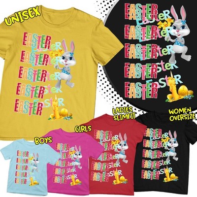 Frohe Ostern süßes T-Shirt Häschen basteln Frühling Festival Familie #ED18