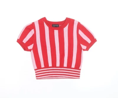 Womens UK Size 10 Topshop Red Pullover Jumper - Image 1 of 4