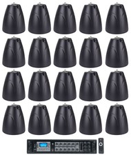 Rockville RCS650-6 650w 6 Zone Commercial/Restaurant Amp 20 Pendant Speakers