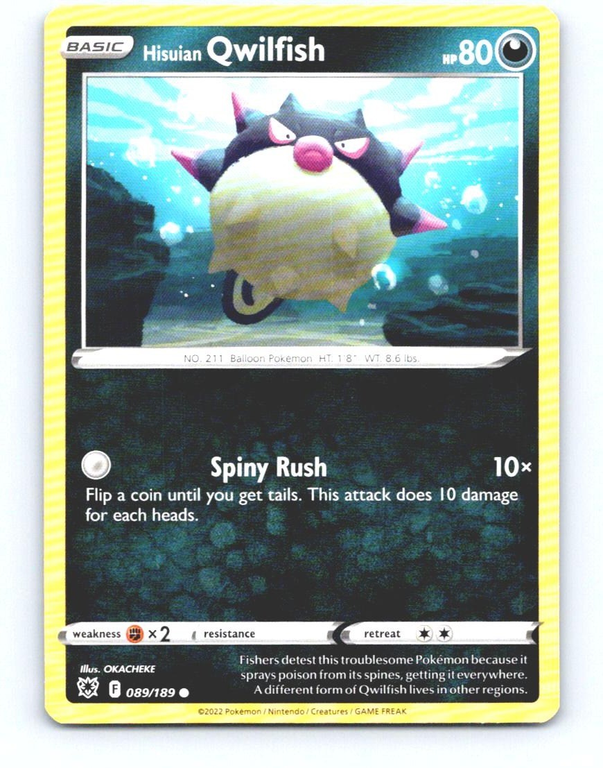 Hisuian Qwilfish 089/189 Common Astral Radiance Pokemon Near Mint