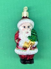Old World Christmas Blown Glass Santa Claus Ornament From Newlywed Set 3.5"