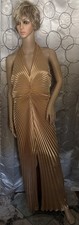 Joseph Ribkoff  Couture Gold Pleated Marilyn Monroe Style Gown Size 12 GORGEOUS!
