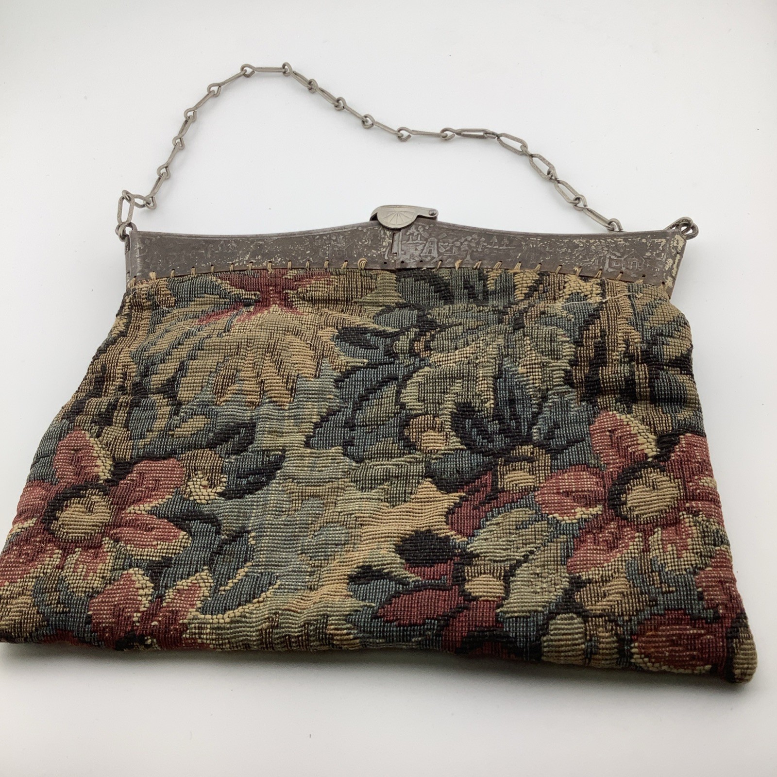 Antique Double Hinged Windmill Design Frame Tapes… - image 5