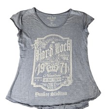 Hard Rock Couture Yankee Stadium Graphic T-Shirt Blue Women's Large