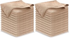 Microfiber Cleaning Cloth - Beige - 24Pcs 12.5x12.5 inch High Performance -