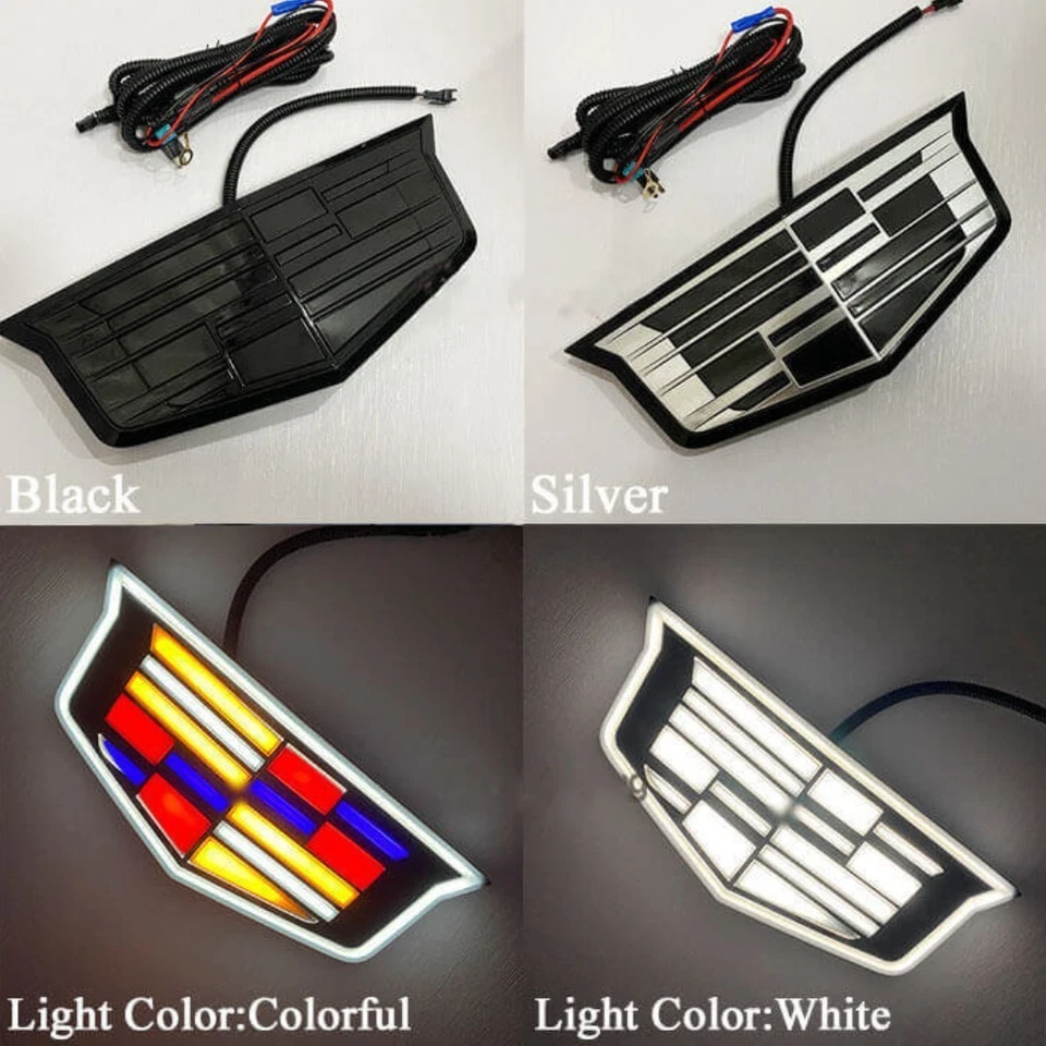 Nuevo emblema de rejilla LED negro para Cadillac Escalade 2021-2025 negro blanco iluminado Foto 3 de 3