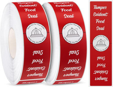 1000 Tamper Evident Stickers Red 1.5 X 6 Inches Labels