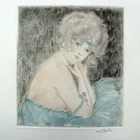 Louis Icart Manuel Robbe Domergue Women's Watercolor Etching Headband DLG