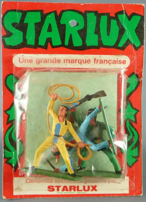 #ad Starlux Sioux Série Ordinaire 57 Blister 3 Piétons Lasso Fusil en l#x27;air Hach EUR 72.00