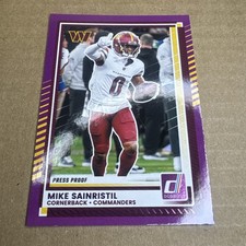 Mike Sainristil #38 2025 Donruss Purple Press Proof Washington Commanders