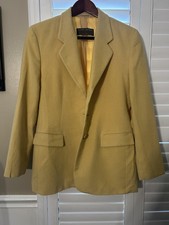 Luciano Barbera Blazer Womens 44 Yellow Angor...