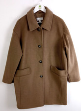 M&S Women's Long Thick Winter Coat size 16 Regular Fit In Light Caramel New