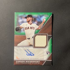 2026 Topps Carson Whisenhunt Major League Materials Auto Green /99 Rookie Card. 