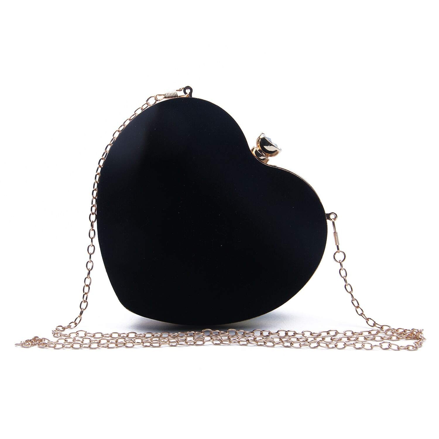 Women's Velvet Heart-Shaped Evening Clutch Mini Party Handbag