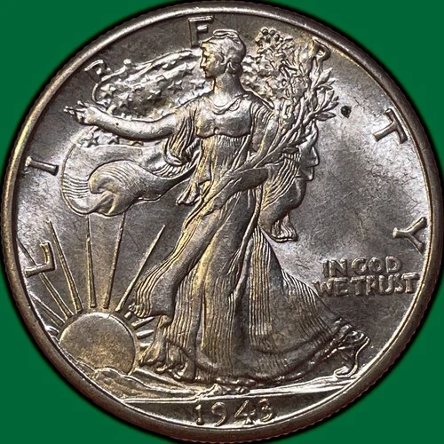 1943-D Walking Liberty Half Dollar Brilliant Uncirculated BU Coin #35570