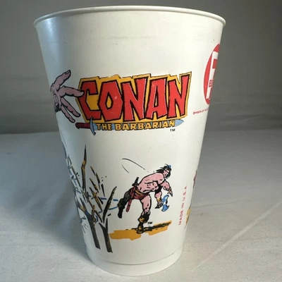 7-Eleven Plastikbecher Conan der Barbar Comic Helden weiß bunt - Bild 1 von 4