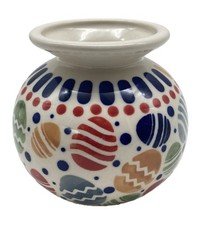 Bunzlau Keramik Kugelvase klein - Dekor Ostereier 1 - II Wahl