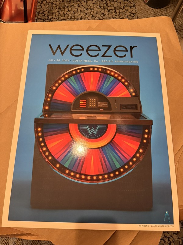 Weezer - 2013 Kii Arens poster Costa Mesa, CA Pacific Amphitheatre