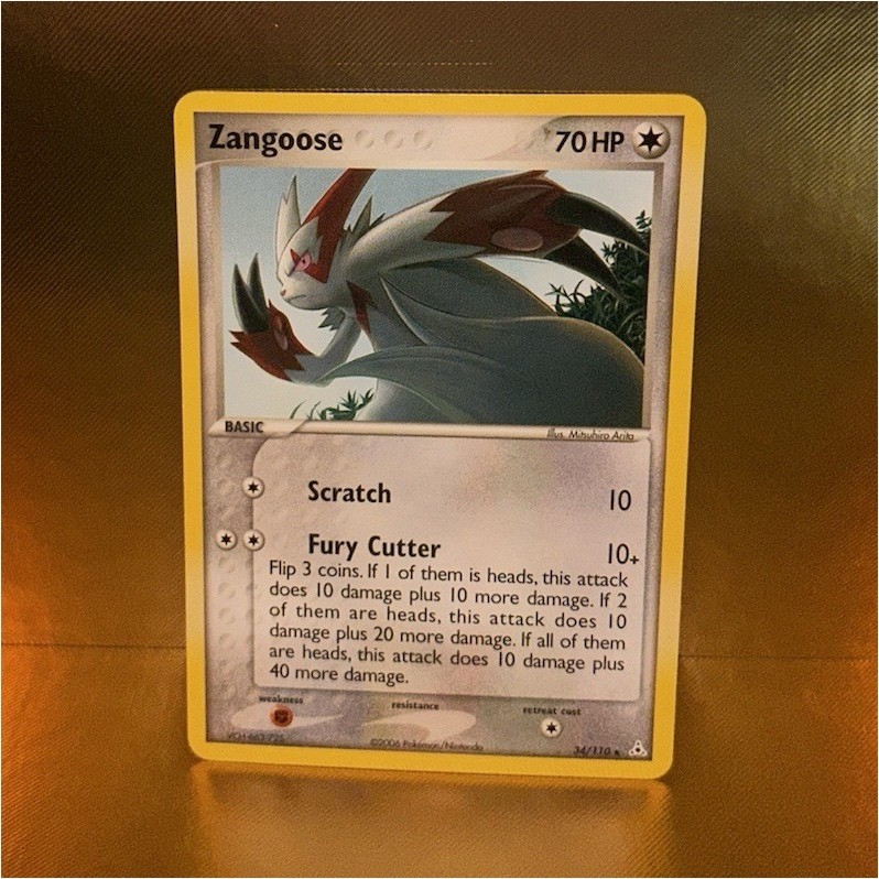 Pokémon Zangoose 34/110 Holon Phantoms Regular Rare Basic 70 HP Card English