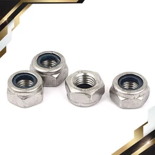 4pack M10 x 1.25mm Hex Lock Nuts Stainless Steel Nylon Insert Self-Lock Nut