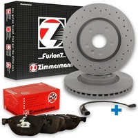 2X Zimmermann Bremsscheiben Ø345Mm + BeläGe Hinten Passend FüR BMW 1 F20 / 3 F31