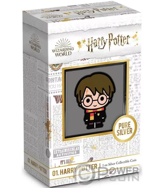 HARRY POTTER Chibi 1 Oz Moneda Plata 2$ Niue 2020
