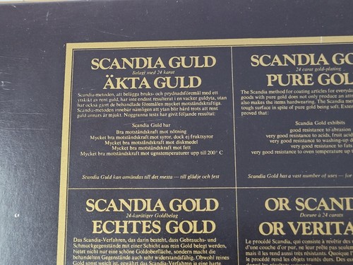 Scandia Guld Vintage Tea Coffee Spoons 24k Gold Plated Set Of 6 In Box - Picture 15 of 17
