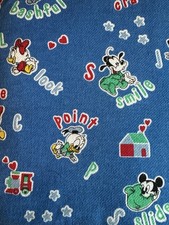 Vintage 1984 Peter Pan Fabrics Walt Disney Babies Blue Fabric 3.1 x 1.7 yards