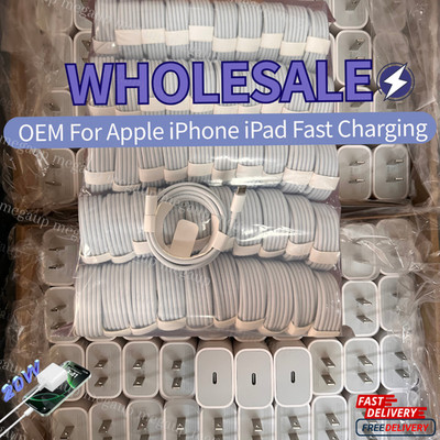 For iPhone 17 16 15 14 13 12 11 Type C 20W Fast Charger USB-C Block PD Cable Lot