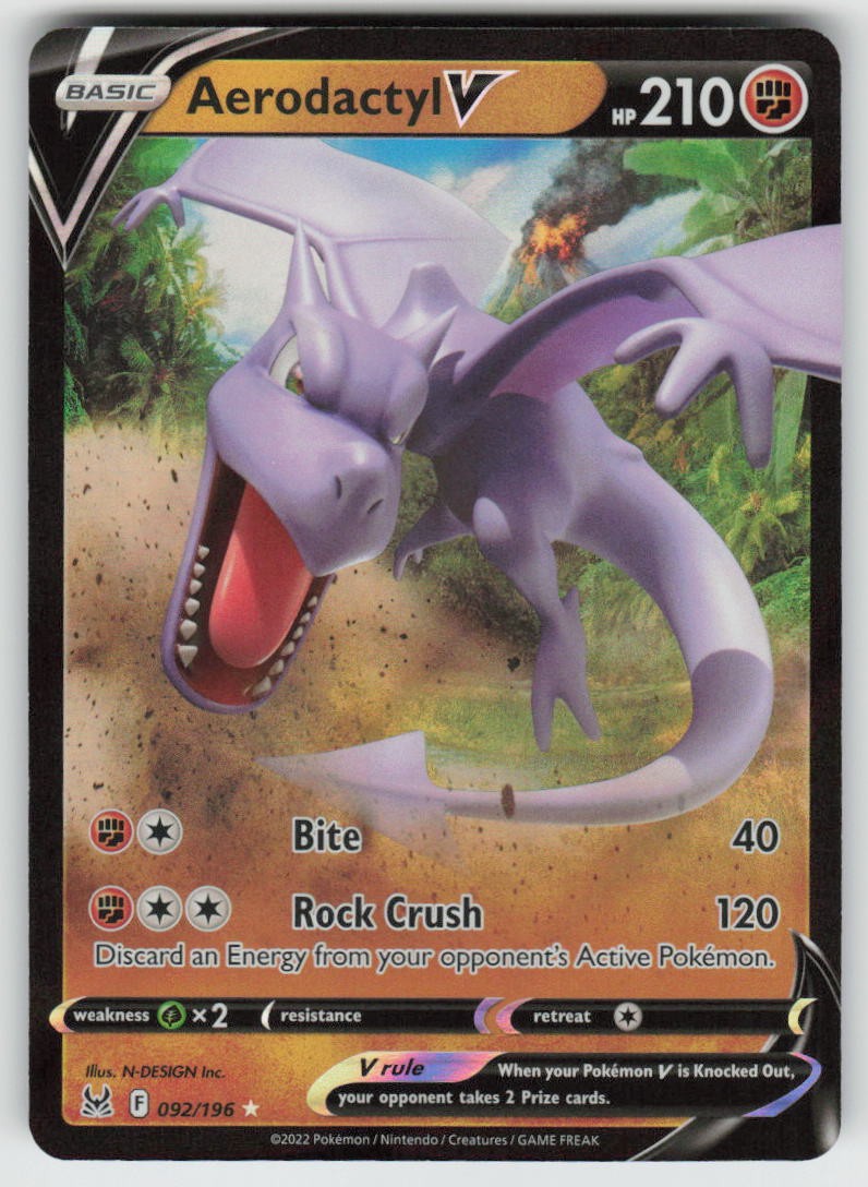Aerodactyl V 092/196 Holo V Rare Lost Origin Pokemon Holo Near Mint