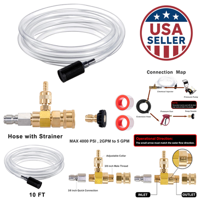 #ad #ad Downstream Injector Kit Brass 4000 PSI Adjustable Soap Siphon Power Washer $39.99