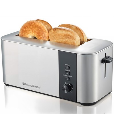 ECT3401 Long Slot 4 Slice Toaster, 1.5  Slot Width, 6 Toast Shade Settings, R...