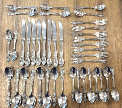 Oneida Community Louisiana Stainless Flatware 40 Pc Lot Knives Forks Spoons
