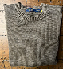 Polo Ralph Lauren Men's Crewneck Pullover Cotton Knit Logo Heavy Sweater XL