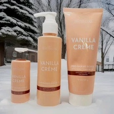 The Spathecary Vanilla Creme Pre-Shave Scrub,  Shave Oil & Post-Shave Serum Set