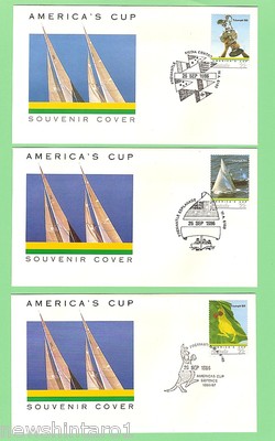 #D440. 1987 AMERICA'S CUP YACHT RACING FIRST DAY COVERS & STAMPS