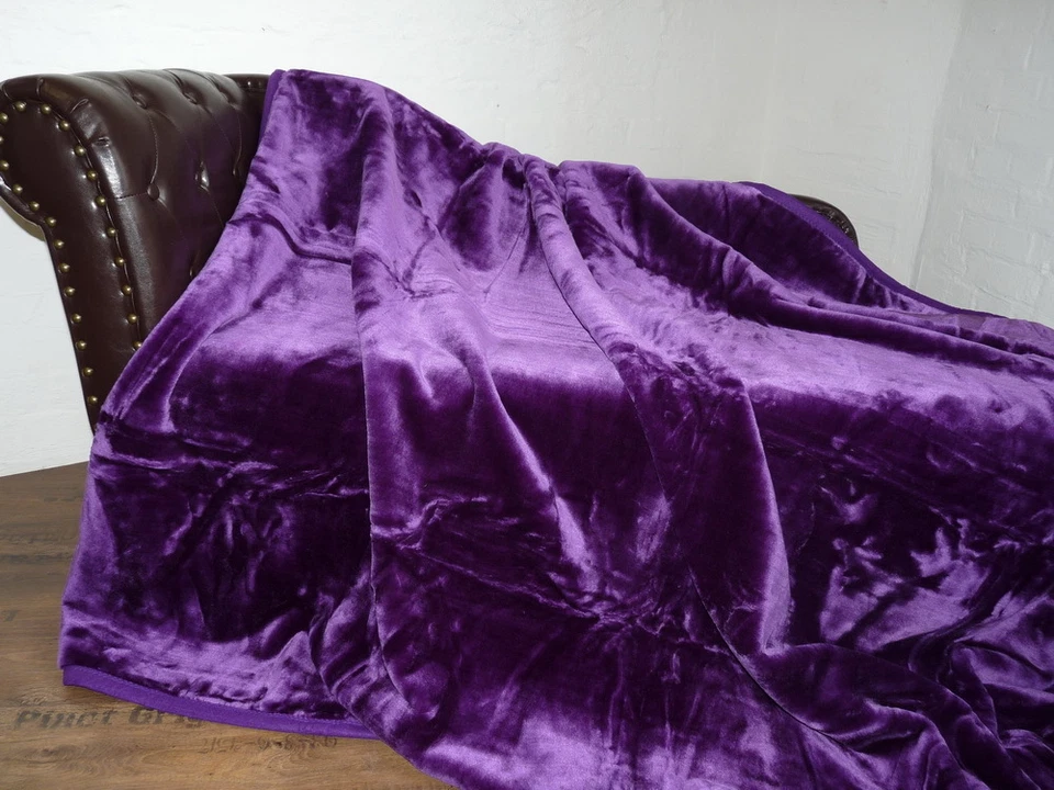 Cosy Blanket Bedspread Throw Plaid Gloss Design Purple / Violet 160x200cm