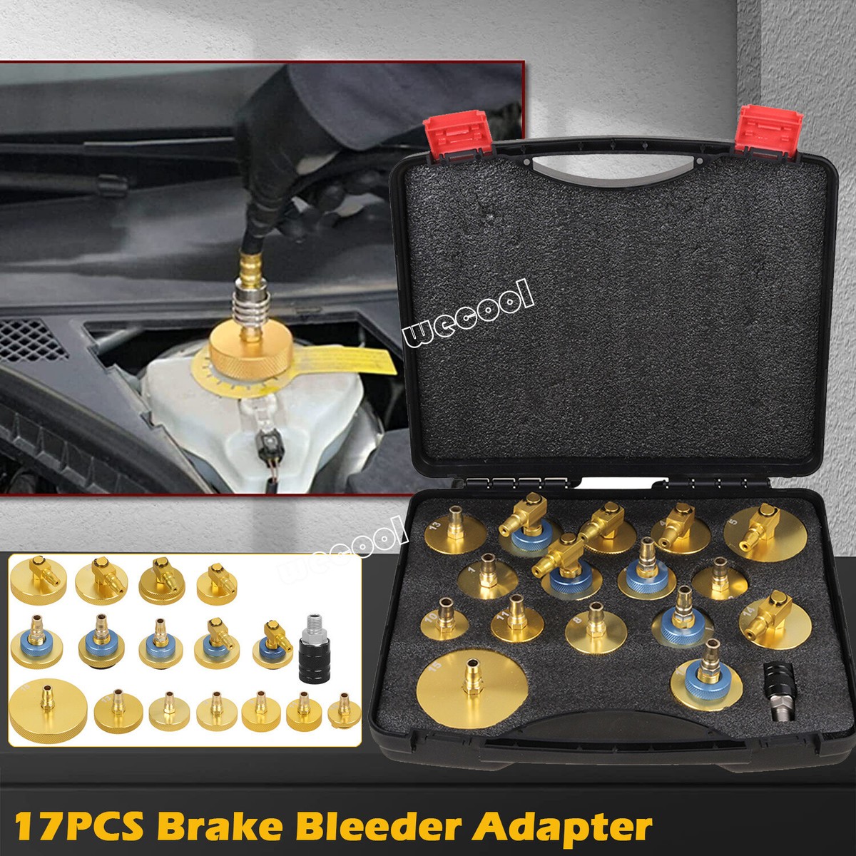 10 Stück Bremsentlüftungs Adapter Set - Für Auto & Motorrad Bremsflüssigkeitswechsel