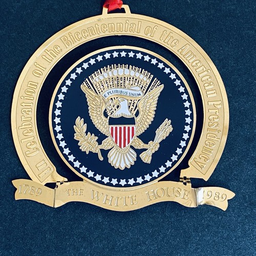 1989 White House Ornament Presidential Bicentennial Metal Enamel Eagle