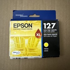OEM Epson 127 XL T127420 Yellow Ink cartridge WF-3520 3540 Box t127 Exp 19-21