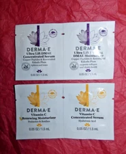 NEW DERMA-E Vitamin C + Ultra Lift DMAE Concentrate Serum + Moisturizer Samples