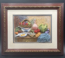 3D Montefiore Collection Frame Fruit Basket And Vegetables On Counter 12"x10"