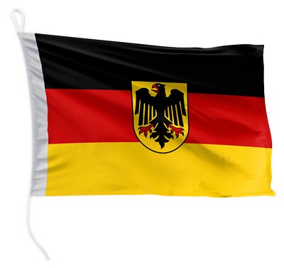 FLAGLY Bootsfahne Deutschland mit Adler Bootsflagge - 115g/m² Stoffgewicht