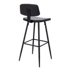 2PCS Upholstered Bar Stools PU Leather Counter Chairs Low Back Metal Frame Black — photo 10