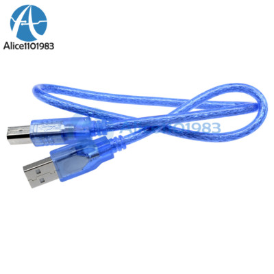 30CM USB A Male to Type B Plug Cable For Computer/Printer/Fax Lead 2.0 Blue