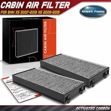 2Pcs Activated Carbon Cabin Air Filter for BMW X5 2007-2019 X6 08-19 Under Hood