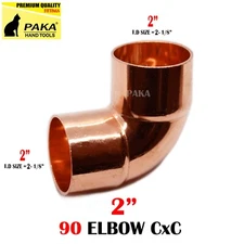 2" Copper 90-Degree Elbow Fitting CxC, Certified Lead Free