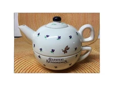 Celestial Seasonings 3 piece Stackable Tea Cup & Pot Set