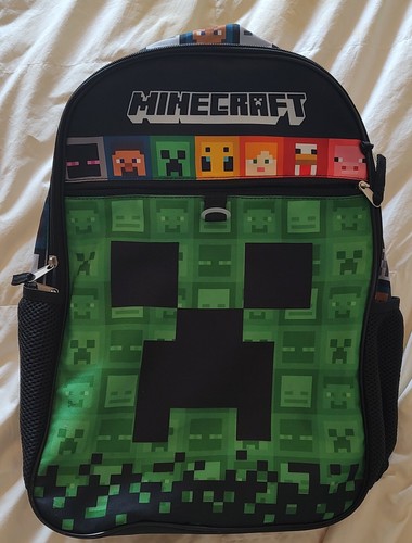 Minecraft Rucksack 17" Backpack mit großer Fronttasche Neuzustand