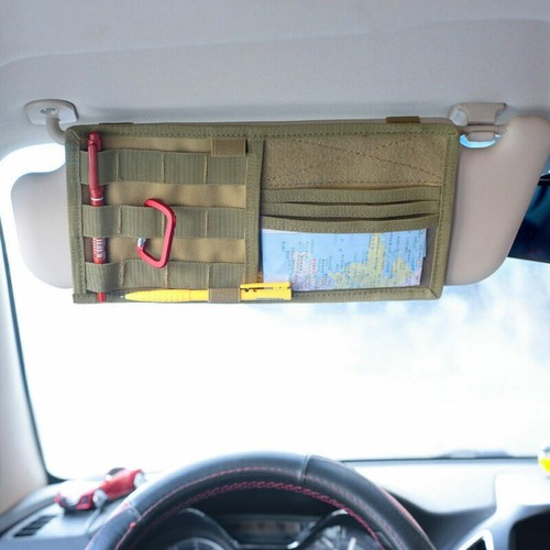 Tactical MOLLE Vehicle Visor Panel Car Sun Visor Organizer Storage Pouch CD Bag - Picture 4 of 11